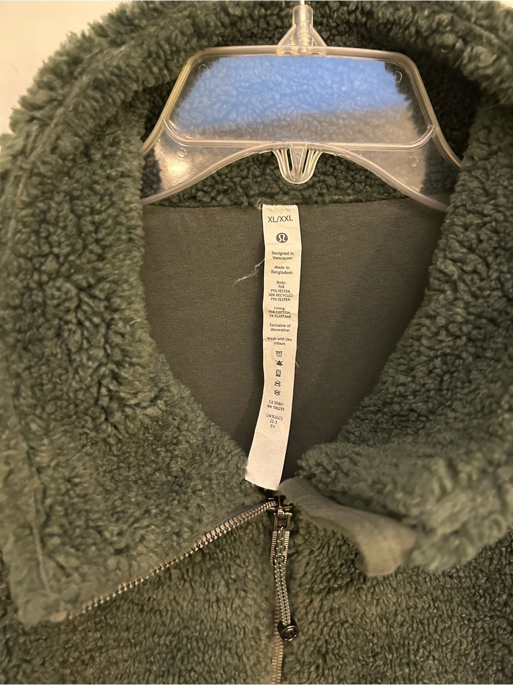 Lululemon Scuba Oversized Funnel-Neck Sherpa Half-Zip Dark Forest XL/XXL - Picture 3 of 7